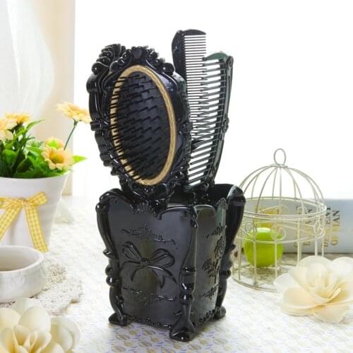 5pcs Hair Comb Morror Set Professional Kit Hairdressers Salon Massage Brushes Roll With Shelf Holder Modelling Hairbrush Tools