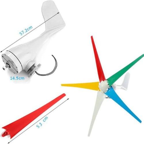 12/24V 300W Max Power 5 Blades Wind Turbine Generator Kit Windmill Wind blades Controller Charge Generator for Marine Light Land