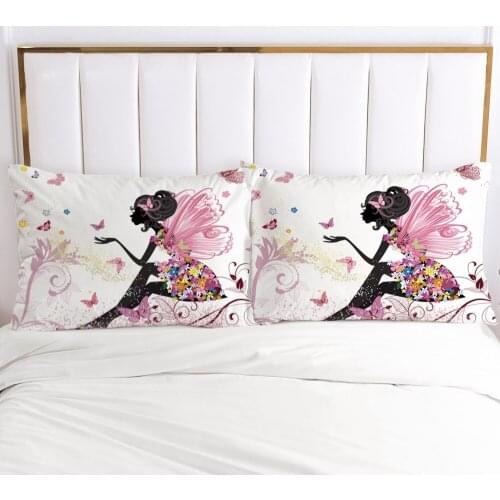 Nordic flower fairy Pillow cover Pillow case Bedding Pillowcase Pillowcovers decorative for home 3D 50x75 50x70 sit down