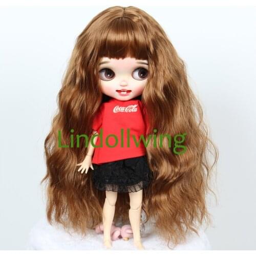 9-10 inch Blyth Wig Long Curly Brown Hair