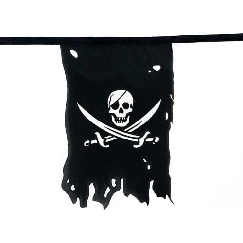 Hanging 6 meters string flag 20 20 * 30ft hole double-blade skull flag for decoration