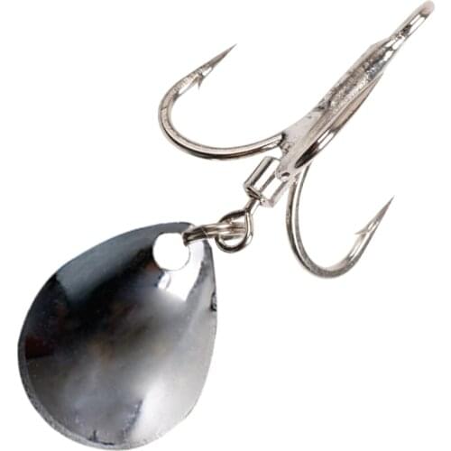 LUSHAZER Fishhook strengthen Treble Hooks Barbed With Spoon Noise film sound Fishing Tackle For Lure Accessories