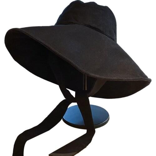 Cotton women winter bucket hat панамы Large table bucket hat Bow solid color mens hat casual outdoor latest fashion warm hat