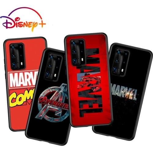 Marvel Logo Silicone Cover For Huawei P40 P30 P20 Pro P10 P9 P8 Lite RU E Mini Plus 2019 2017 Black Phone Case