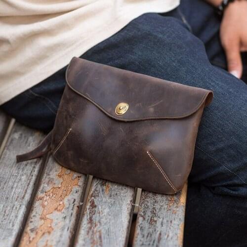 Gsenmo Genuine Leather Crossbody Bag Men Women Vintage Messenger Bags Shoulder Bag Casual Travel Bags Hobos Crossbody Bag