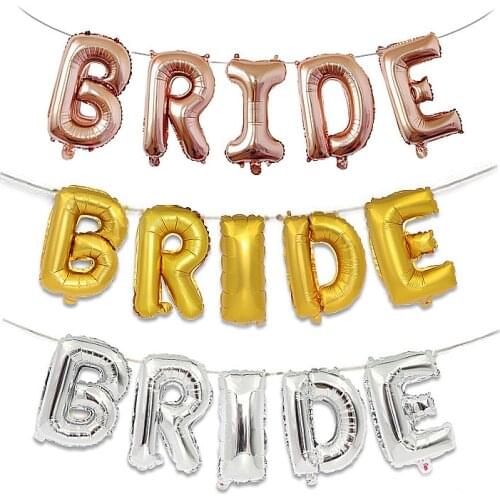 Bride balloon 16 inch golden rose gold silver birde letter set wedding wedding party decoration aluminum foil balloon