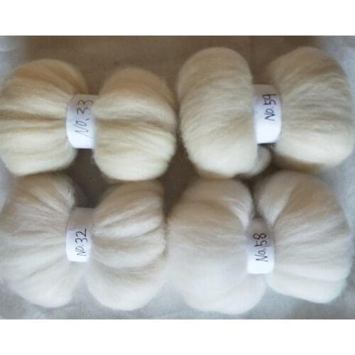 WFPFBEC felt 70s wool for needle felting kit doll merino wool roving fiber wool diy crafa white 4 colors