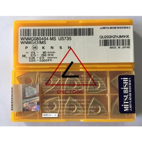 WNMG 080404 -MS US735 10pcs original Mitsubishi turning insert DIAEDGE