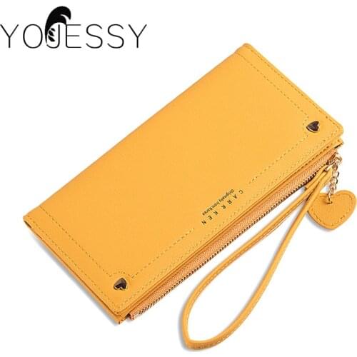 YOJESSY Women Long Wallet Hasp Yellow Female Wallets Clutch Lady Purse Zipper Phone Pocket Card Holder Ladies Purses