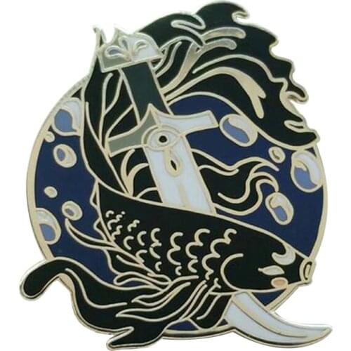 Fish and Dagger hard enamel pin