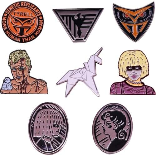 Blade Runner Lapel Pin Tyrell Corporation Replicants Detect Brooch Deckard Dream Unicorn Pris Rachael Roy Badge Movie Fans Gift