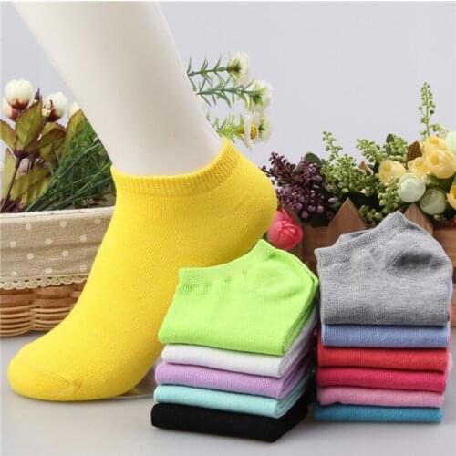 1 pair Women Cotton Socks Summer Atumn Spring Cute Candy Color Boat Socks Low Invisible Ankle Socks for Woman Thin Sock Slippers