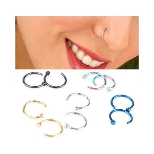1pcs U Shaped Fake Nose Ring Hoop Septum Rings Stainless Steel Nose Piercing Fake Piercing Pircing Jewelry