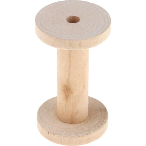 1x Natural Wooden Spool for Thread String Rolling Wire Bobbin Sewing Tools DIY Needlework Accessories