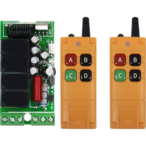 2000m AC 110V 220V 230V 4CH Wireless Remote Control LED Light Switch Relay Output Radio RF Transmitter And 315/433 MHz Receiver