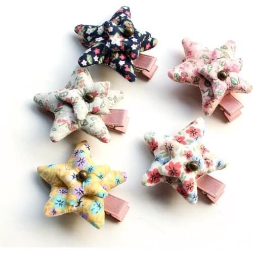 2017 Double Stars Cotton Cute Kids Hair Accessories Modish Girls Hair Elastic Ties Girl Barrettes Famous Brand Hairpin Hairbands