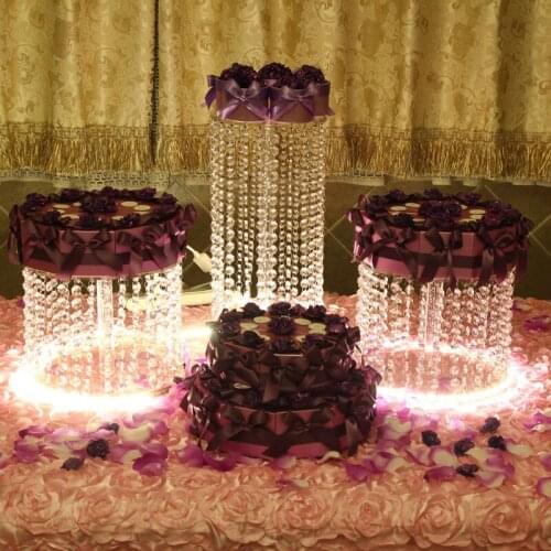3PCS Clear Acrylic Macaron Stand Cake Pop Tower wedding decoration table centerpiece crystal cake holder D20,30,H45,25