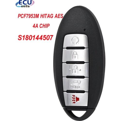 4+1 Button Keyless-Go FSK 434MHz Smart Remote Key (SUV) PCF7953M HITAG AES 4A CHIP For Nissan FCC ID: KR5TXN4 S18014450