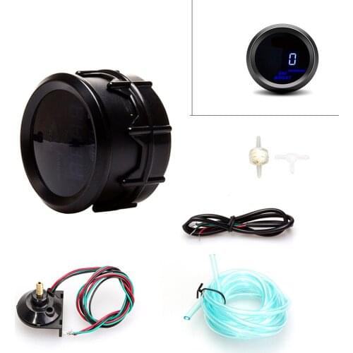 52mm Gauges Boost Turbo Gauge PSI LCD Digital Display Car Gauges With Sensor Blue Car Gauge Motorcycle Gauge LED Light Blue
