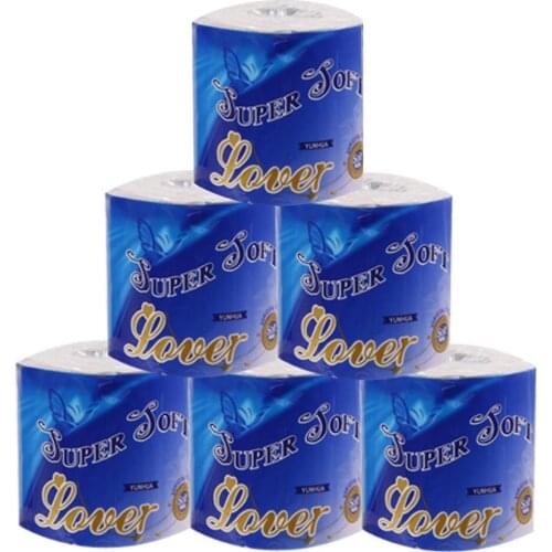 6pcs/bag 3ply White Toilet Tissue Hollow Replacement Roll Paper Clean Prevent Flu Cleaning Toilet Tissue New Arrival FD