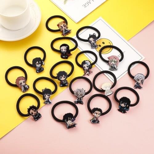 Anime Collection Hair Ring Demon Slayer Kamado Tanjirou Kamado Nezuko Kochou Shinobu Tsuyuri Kanao Hair Rope
