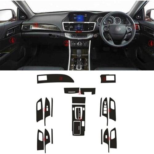 Car-Styling 3D Carbon Fiber Car Interior Center Console Color Change Molding Sticker Decals For RHD Honda Accord 9th