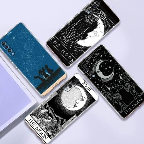 Clear Soft Phone Case For Samsung Galaxy A50 A70 A20E A10 A20 A30 A40 A10S A10E Shockproof Silicone Cover Moon Tarot Totem Shell