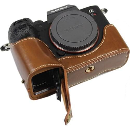 PU Leather case Camera Bag cover For Sony A7R4 A7RIV A7Rm4 A7R IV A9II Portable Half Body Set Shell With Battery Opening
