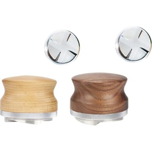 58.35MM Coffee Distributor Espresso Tamper with Four Angled Slope Stainless Steel Base Coffee Tamper Espresso