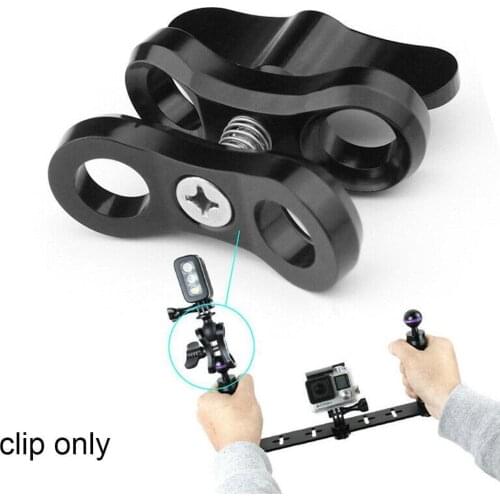 For GoPro Series/Yi/GitUp Sports Camera CNC Diving Fill Light Ball Head Clamp For Underwater Camera Housings