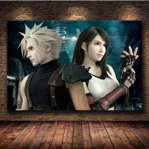Final Fantasy Game7 Canvas Poster Cartoon Wall Art Pictures Artwork Canvas Paintings Art Print Nursery Living Room Home Decor