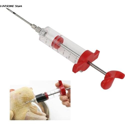 PP Stainless Steel Needles Spice Syringe Set BBQ Meat Flavor Injector Kithen Sauce Marinade Syringe Accessory