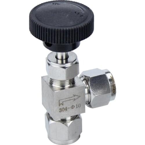 Fit 3 6 8 10 12mm 1/8" 1/4" 3/8" OD Tube Compression 304 Stainless Steel 90 Angle Elbow Needle Valve Crane Water Gas Oil Propane