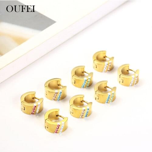 OUFEI Korean Stream Earrings Stainless Steel Earrings For Women Jewelry Accessories Cute Earrings Fashion Jewelry