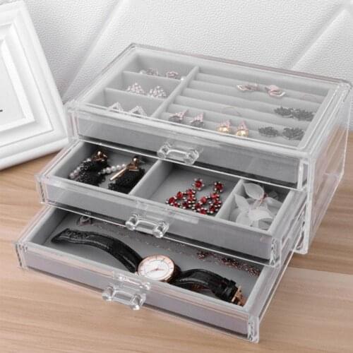 Multi Grid Flannel Jewelry Box Ring Necklace Earrings Box Jewelry Display Jewelry Storage Box Jewelry Organizer Packaging Box