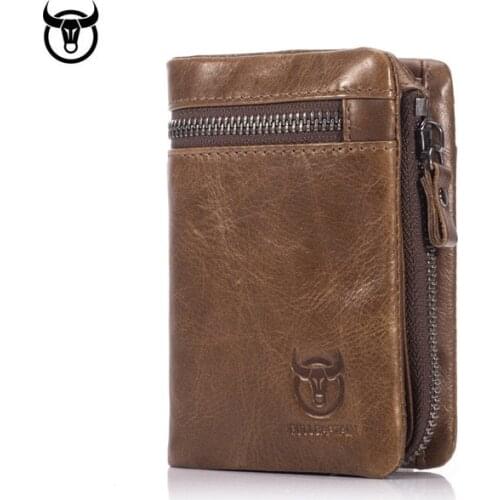 Mens Cow Leather Wallet with Multi-function Folding Multi-card Slots Handmade Wallet Drivers License Card Holde Coin Wallet