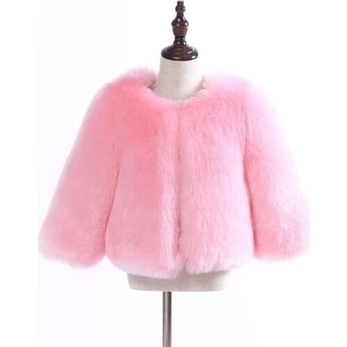 Girl Faux Fur Jacket Fashion Kids Warm Fur Coat Autumn Winter baby Girl Jacket Coat Long Sleeve Outwear Faux Fur Jacket