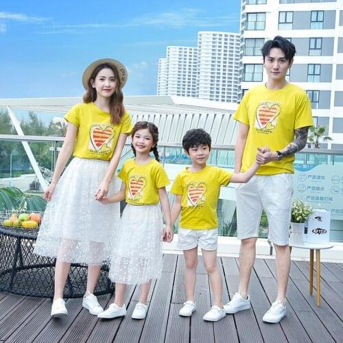Summer Family Matching Clothes Mother and Daughter Mesh Dress Father and Son T-shirts & Shorts Holiday Matching Couple Outfits