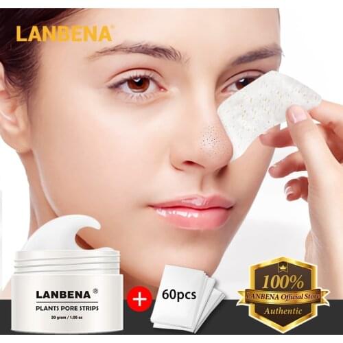 LANBENA Blackhead Remover Face Nose Mask Pore Strip Black Mask Treatment Acne Peeling Deep Cleansing Oil Control Mask Skin Care