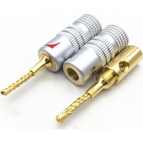 2Pcs/lot 2MM Copper Wire Gold-Plated Welding-Free Banana Plug Speaker Wire Plug Braided Wire Plug Connector Terminals