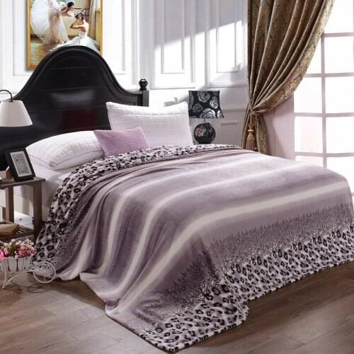 Fashion Stripe Leopard Pattern Summer Throw Blanket Students Dormitory Flannel Air Conditioned Throw Soft Kids Adults Blankets