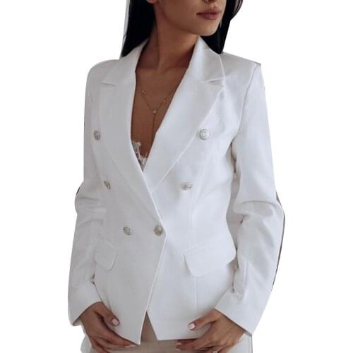 Fashion Women Solid Color Lapel Long Sleeve Button Blazer Jacket Suit Outwear