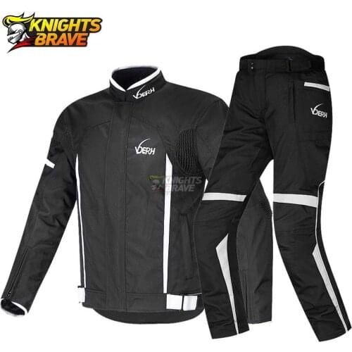 Motorcycle Jacket Men Set Moto Protection Windproof Waterproof Motorbike Riding Moto Jacket + Pants Suit Body Armor For 4 Season