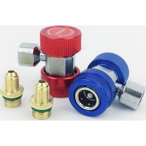 2pcs Air Conditioner Quick Connector Set Adjustable Small Durable Accessories Fluorine Replacement Metal High Low Air Condition