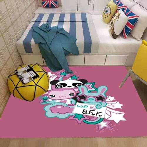 Cartoon Panda/Monkey/Rabbit Anti-Skid Floor play Mats 3D Carpet Non-slip Rug Dining Living Room Soft Kids Bedroom Mat Carpet