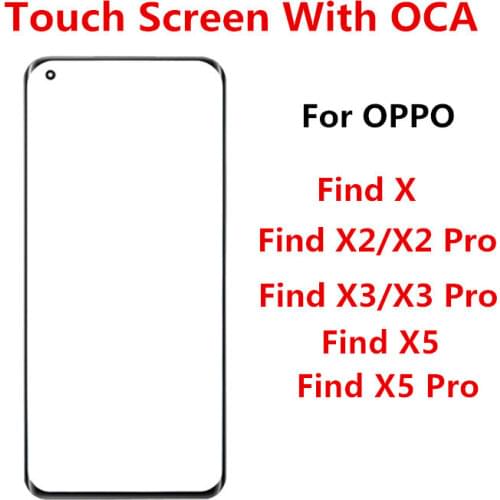 Outer Screen For OPPO Find X2 Pro / X2 Touchscreen LCD Display Front Touch Panel Glass Cover Lens Repair Replace Parts + OCA