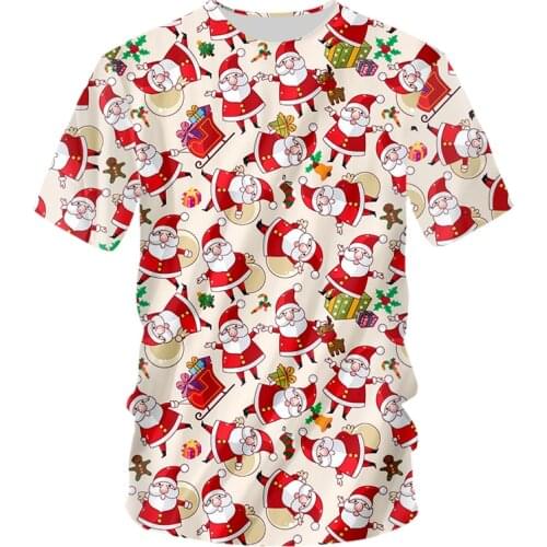 IFPD EU Size Christmas T Shirt Mens New 3D Printed Santa Claus Best Selling T-Shirt Gingerbread Plus Size Xmas Party Shirts
