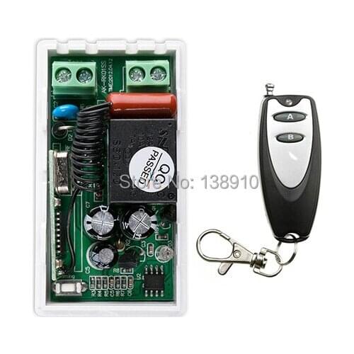Most simple wiring Wireless RF Remote Control Switch AC220V 10A 1CH Transmitter With Battery+ Receiver Access/door System