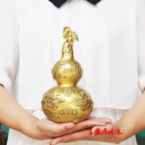 2020 TOP efficacious Mascot Talisman bring wealth fortune Chinese FENG SHUI lucky cucurbit gourd brass statue