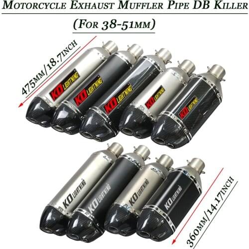 Motorcycle Double Outlet Exhaust Vent Pipe Removable DB Killer Refit Input 38-51mm Carbon Fiber Muffler Silencer Tip Pipe System